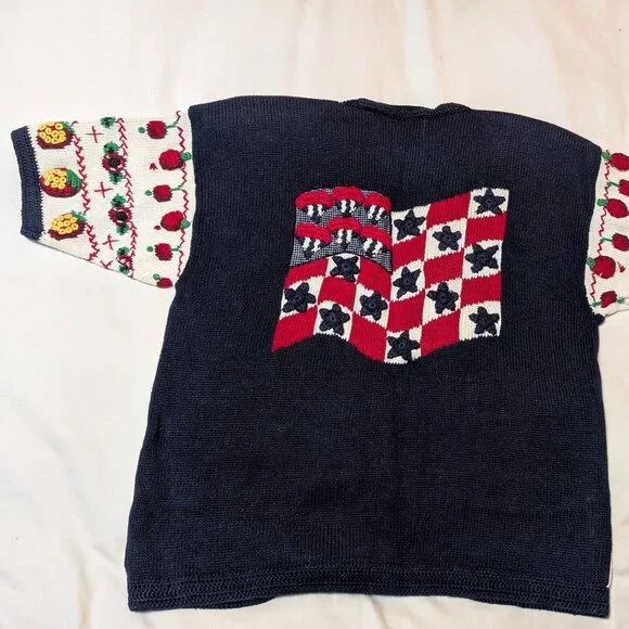 1995 Vintage Eagles Eye July 4th Collectibles Sweater - Picture 2 of 5